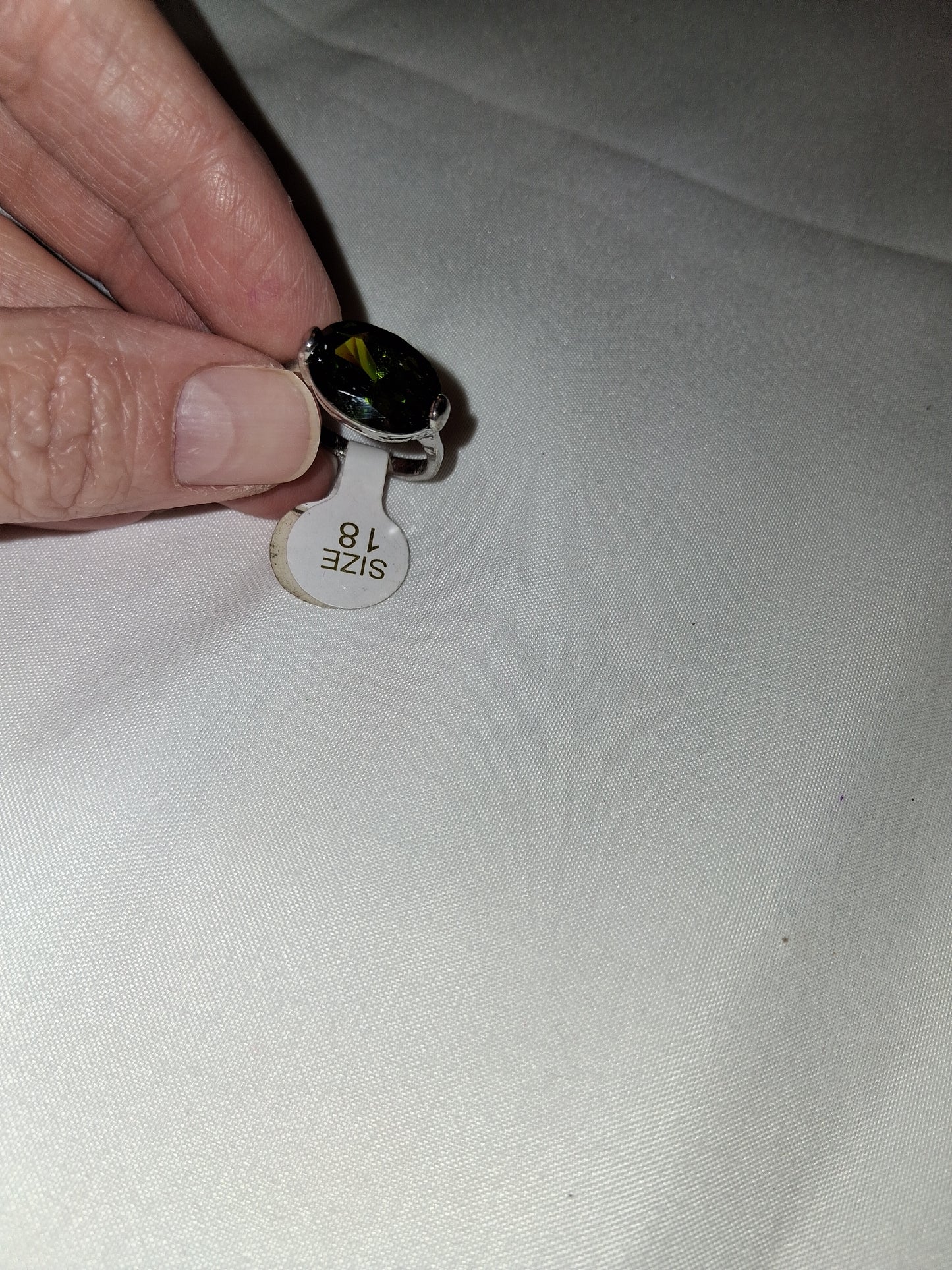 Electro plated silver multicolor ring size 8