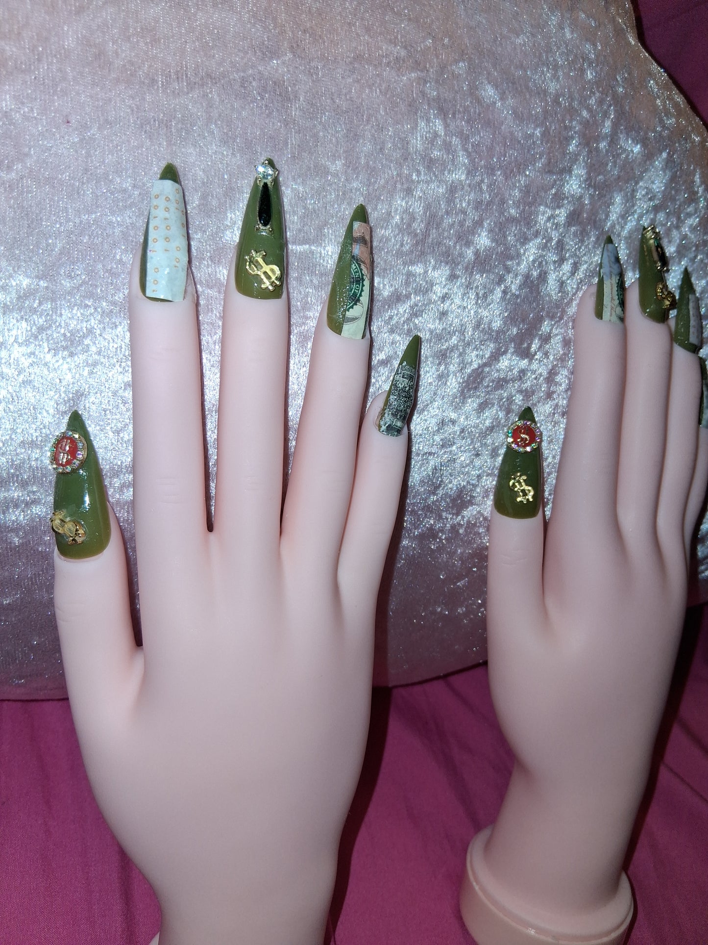 COCOMONEY NAILS CUSTOM 1 OF 1 GLUE ON PRESS ON COMES WITH FREE GIFTS #b99