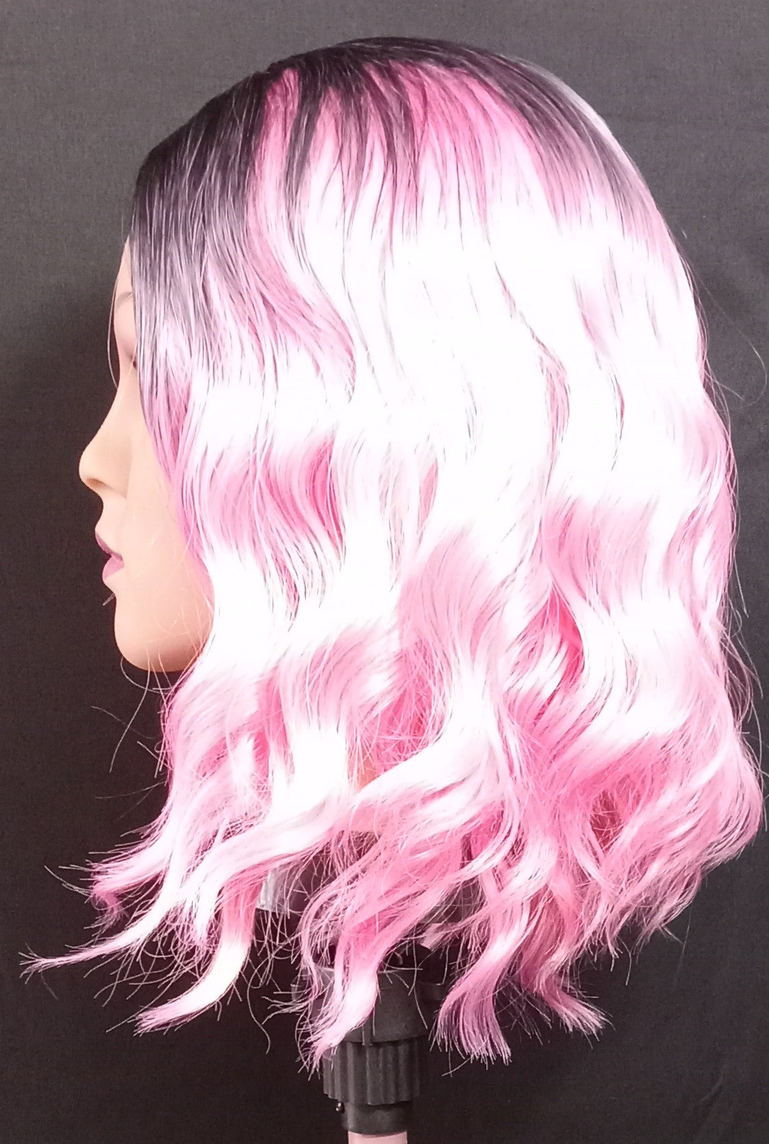 COCOMONEY WIG PINK Black SHORT WAVY SYNTHETIC