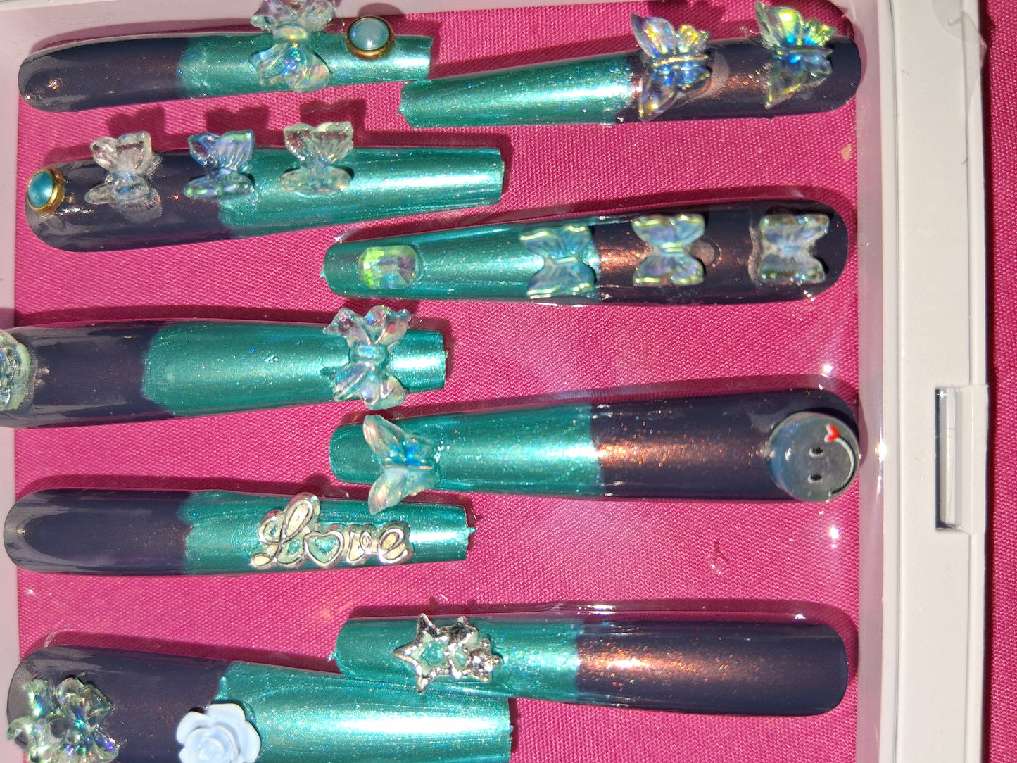COCOMONEY NAILS CUSTOM 1 OF 1 GLUE ON PRESS ON COMES WITH FREE GIFTS #p15