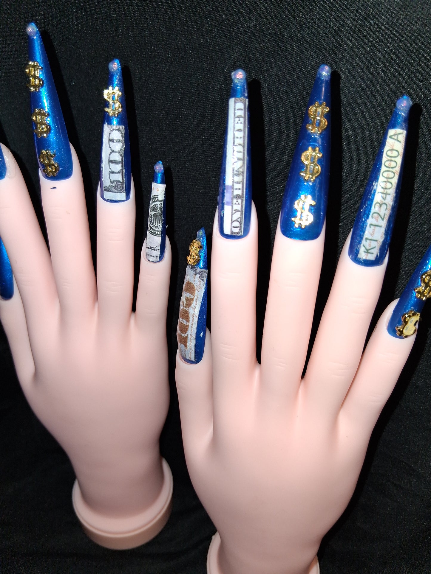 COCOMONEY NAILS CUSTOM 1 OF 1 GLUE ON PRESS ON COMES WITH FREE GIFTS #o78
