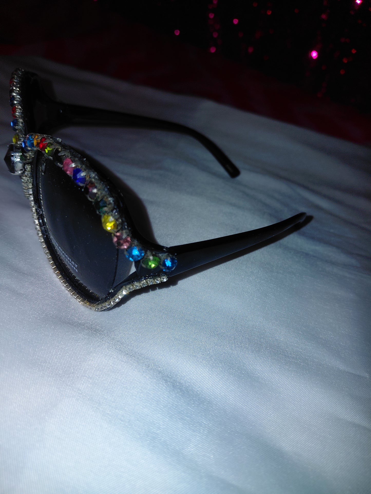 Cocomoney Glasses custom 1 of 1 pair sunglasses gemstones plastic materials uv COCOMONEY.STORE