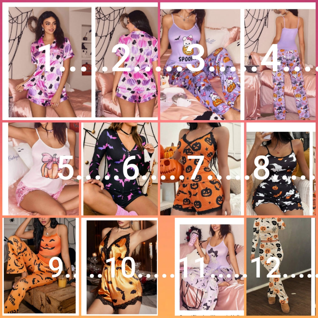 Halloween pajamas 2 pc set choose your option by number below