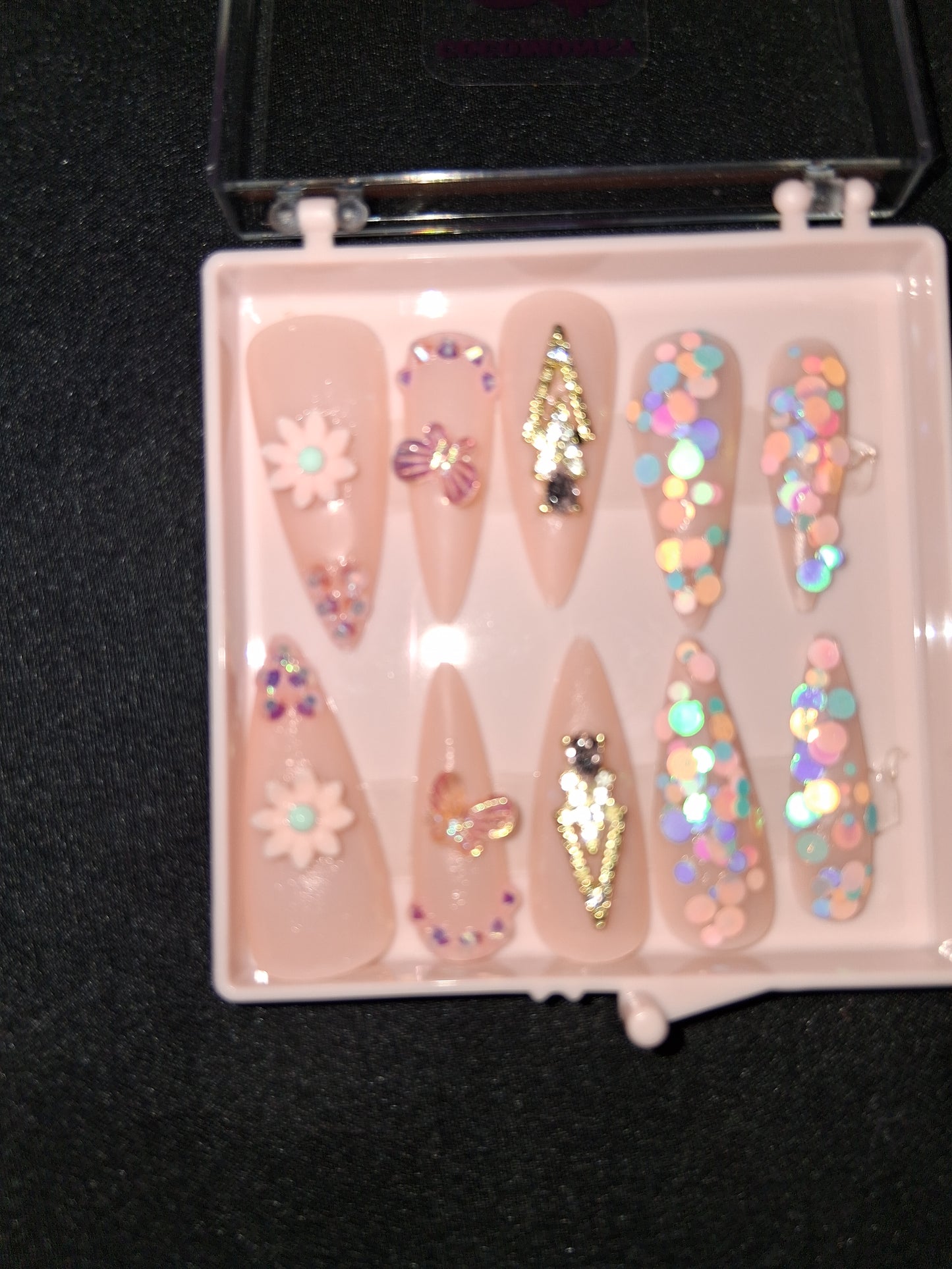 COCOMONEY NAILS CUSTOM ONE OF A KIND PIECES WITH NAIL BAG AND FREE GIFTS ACRYLIC