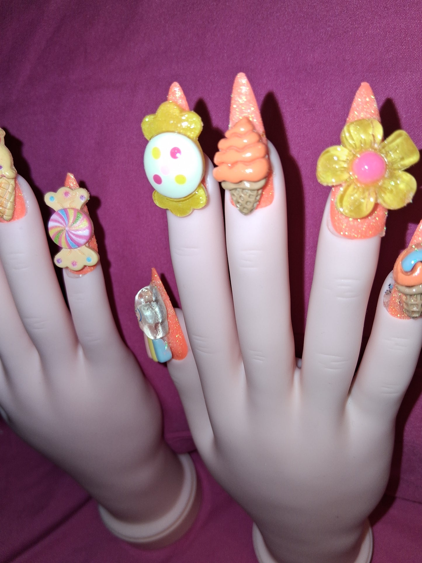 COCOMONEY NAILS CUSTOM 1 OF 1 GLUE ON PRESS ON COMES WITH FREE GIFTS #o40