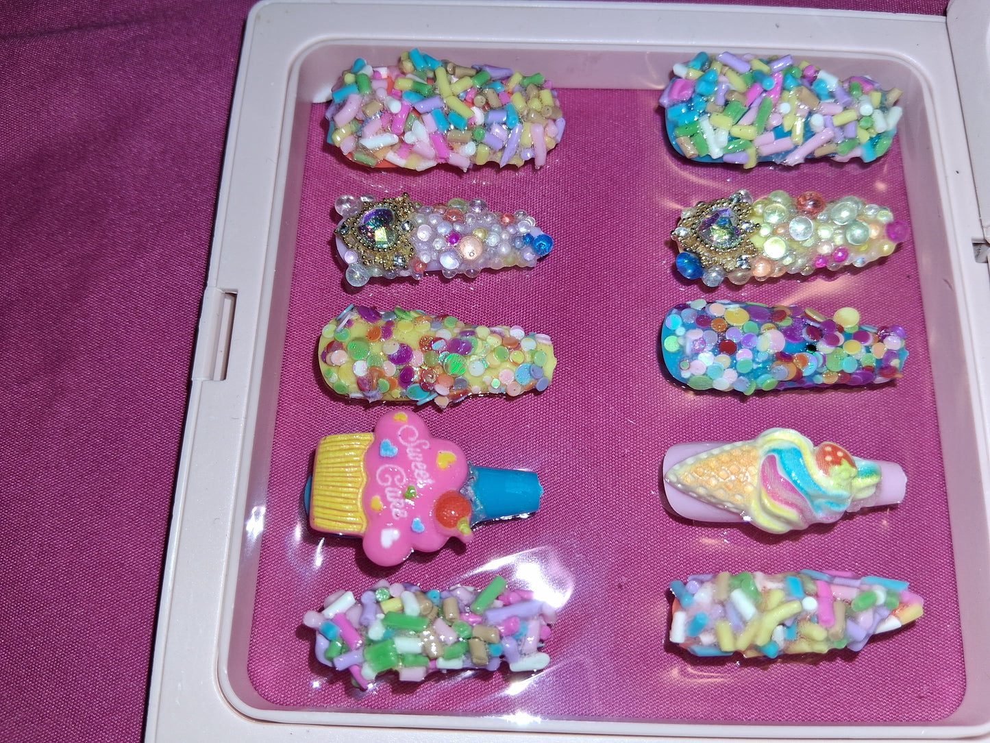 COCOMONEY NAILS CUSTOM 1 OF 1 GLUE ON PRESS ON COMES WITH FREE GIFTS #p10