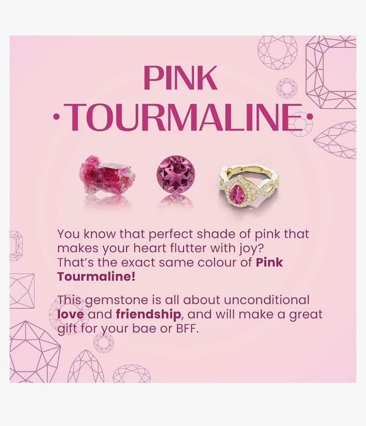 COCOMONEY Natural Pink Tourmaline Solitaire Ring for Women in Sterling Silver / 14K Solid Gold | Birthday, Engagement, ANNIVERSARY WHENEVER
