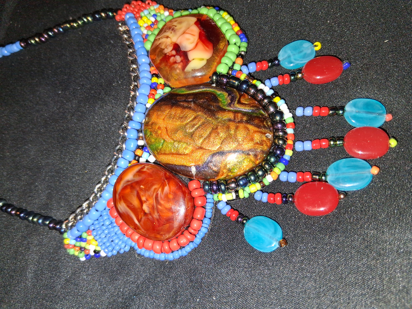 COCOMONEY NECKLACE BEAD GEMSTONES 20IN
