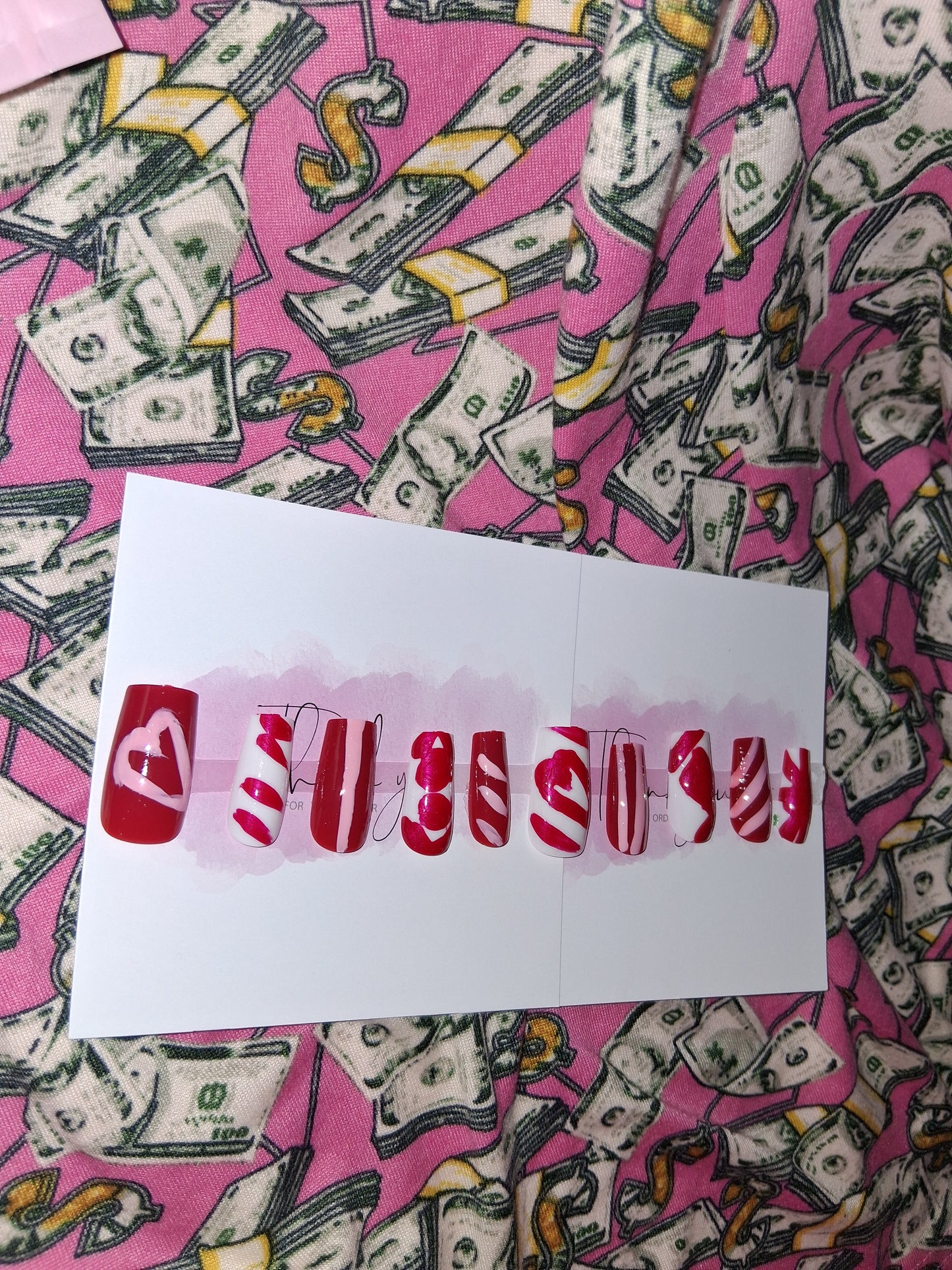 COCOMONEY NAILS CUSTOM 1 OF 1 GLUE ON PRESS ON COMES WITH FREE GIFTS #g13