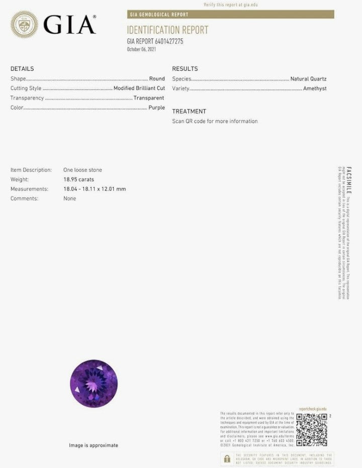 COCOMONEY Natural Claw-Set GIA Certified Solitaire Round 2.36 ct Amethyst Split Shank Ring with Scrollwork in 14K Solid Gold/Platinum for Women Jewelry for Women
