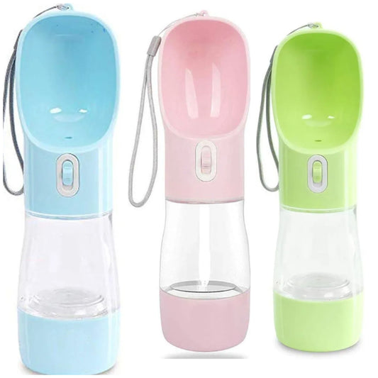 Pet Water Bottle for Walking, Multifunctional and Portable Dog Travel Water Dispenser with Food Container,Detachable Design Combo Cup for Drinking and Eating,Suitable for Cats and Puppy