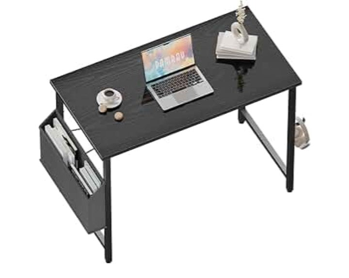Pamray 32 Inch Computer Desk Small Spaces Desk with Storage Bag for Bedroom Writing and Home Office Work Small Study Desk Table