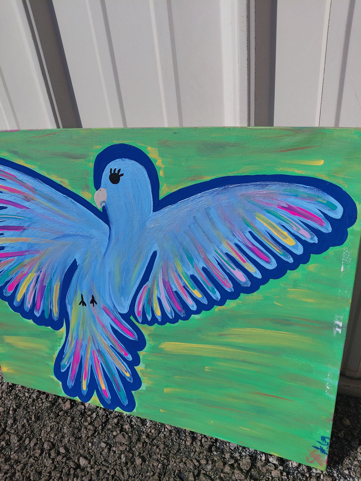 COCOMONEY ART Blue Bird 1 OF 1 CUSTOM PIECE BY COCOMONEY painting on canvas