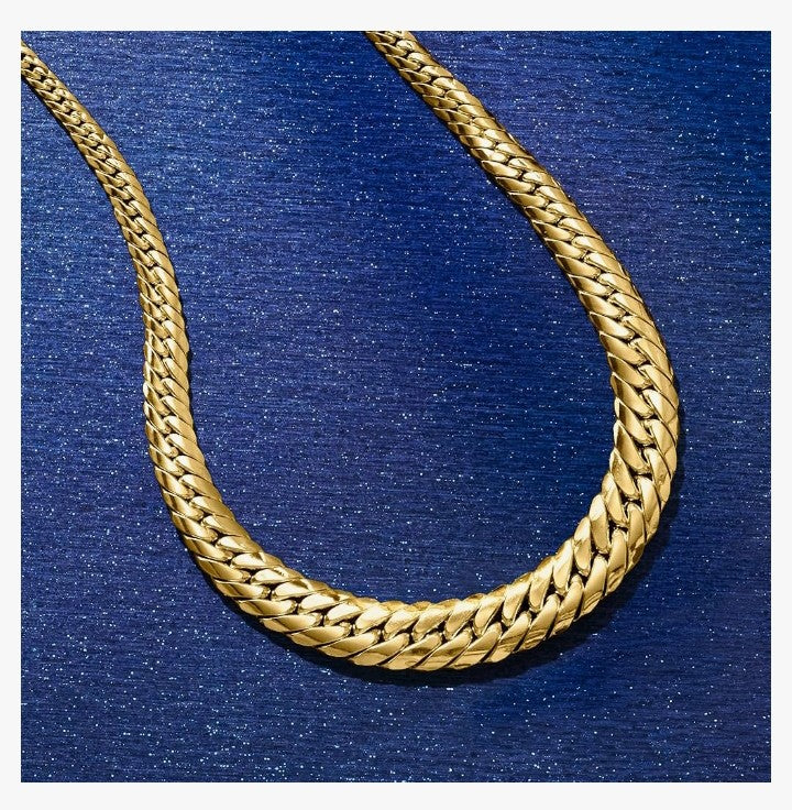 Italian 18kt Yellow Gold Graduated Cuban-Link Necklace