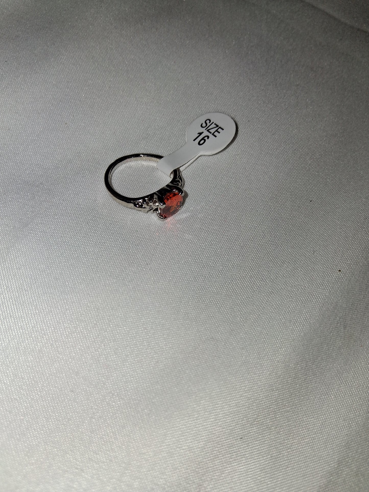 Orange silver plated ring size 6