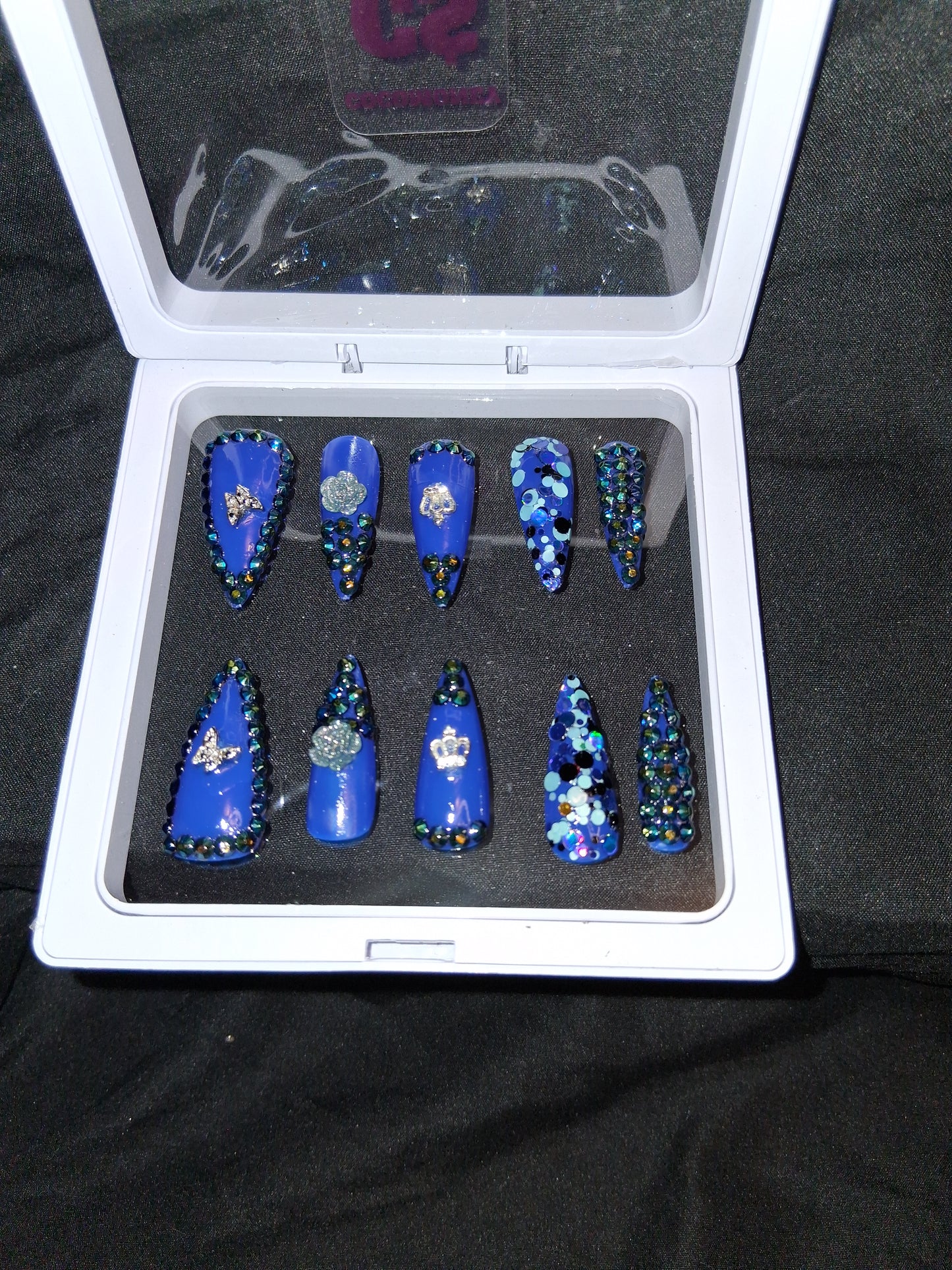 COCOMONEY NAILS CUSTOM 1 OF 1 GLUE ON PRESS ON COMES WITH FREE GIFTS #o65