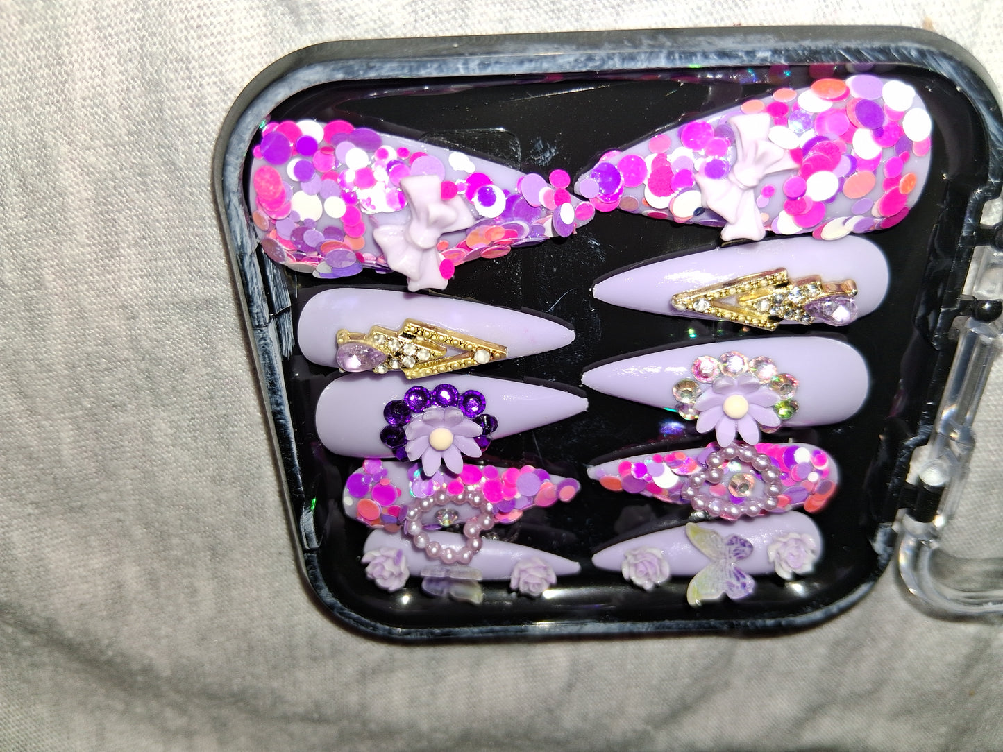 COCOMONEY NAILS CUSTOM 1 OF 1 GLUE ON PRESS ON COMES WITH FREE GIFTS #b85