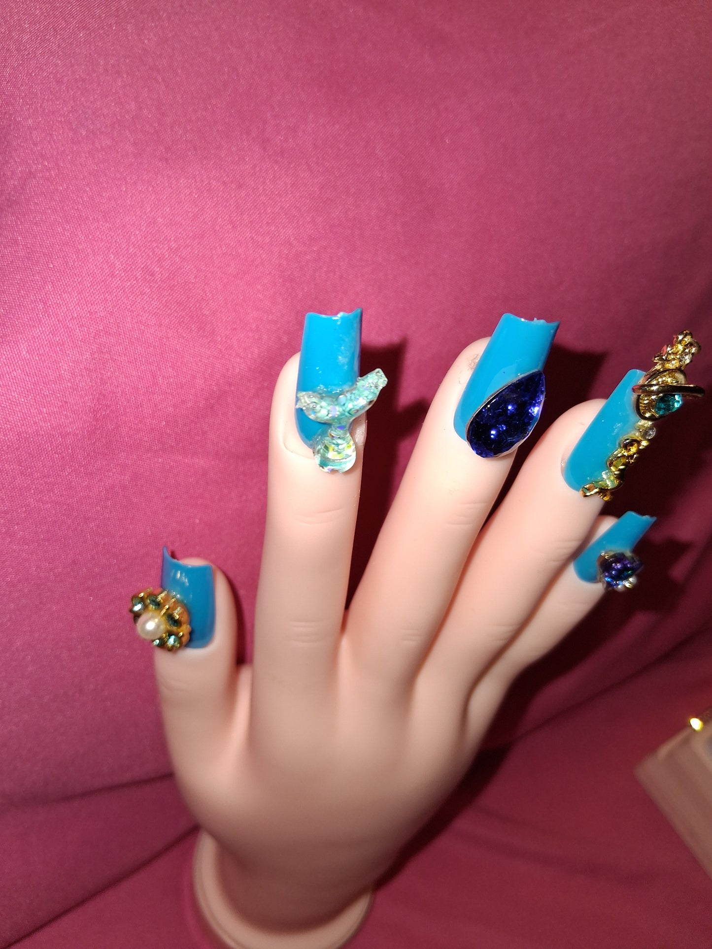 COCOMONEY NAILS CUSTOM 1 OF 1 GLUE ON PRESS ON COMES WITH FREE GIFTS #b95
