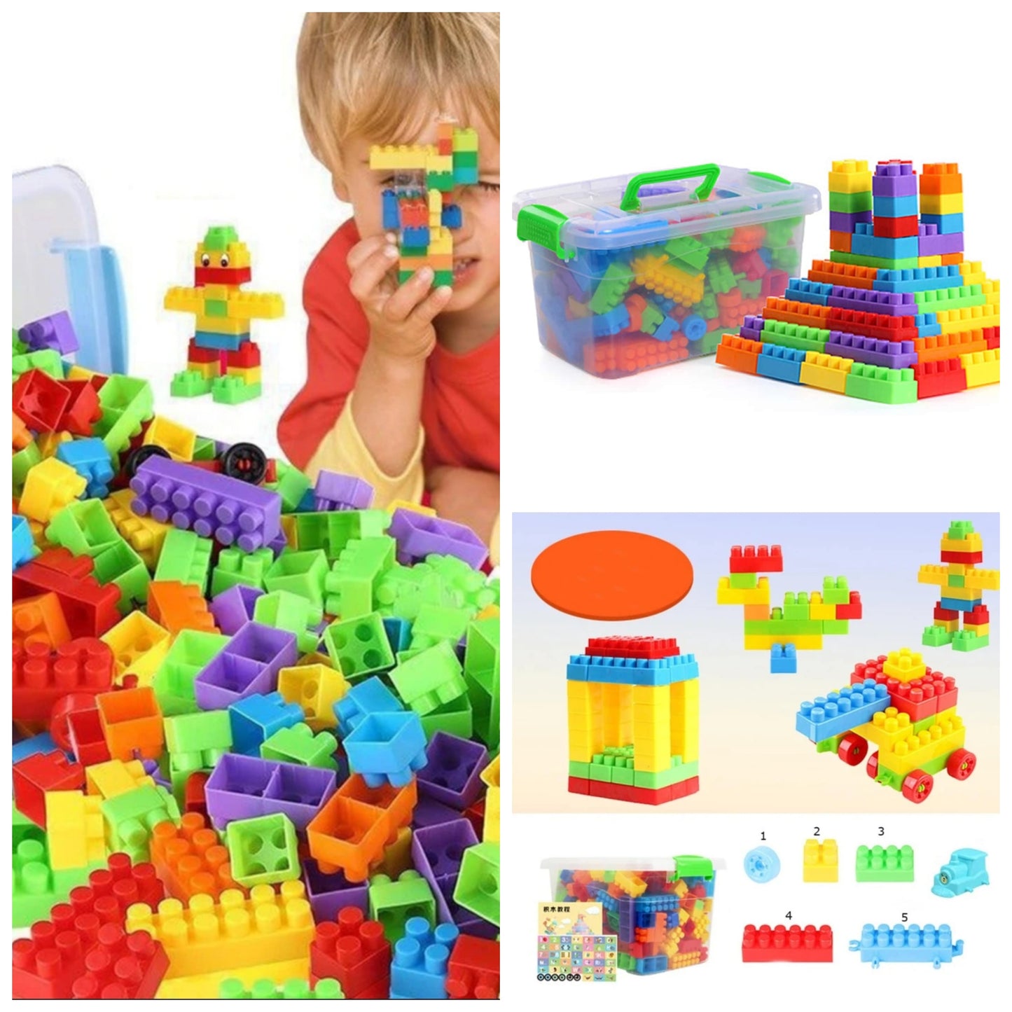 90pcs/Set Big Particle Assembly Early Educational Plastic Toy Building Block Box Random Shipment cpc certificate
