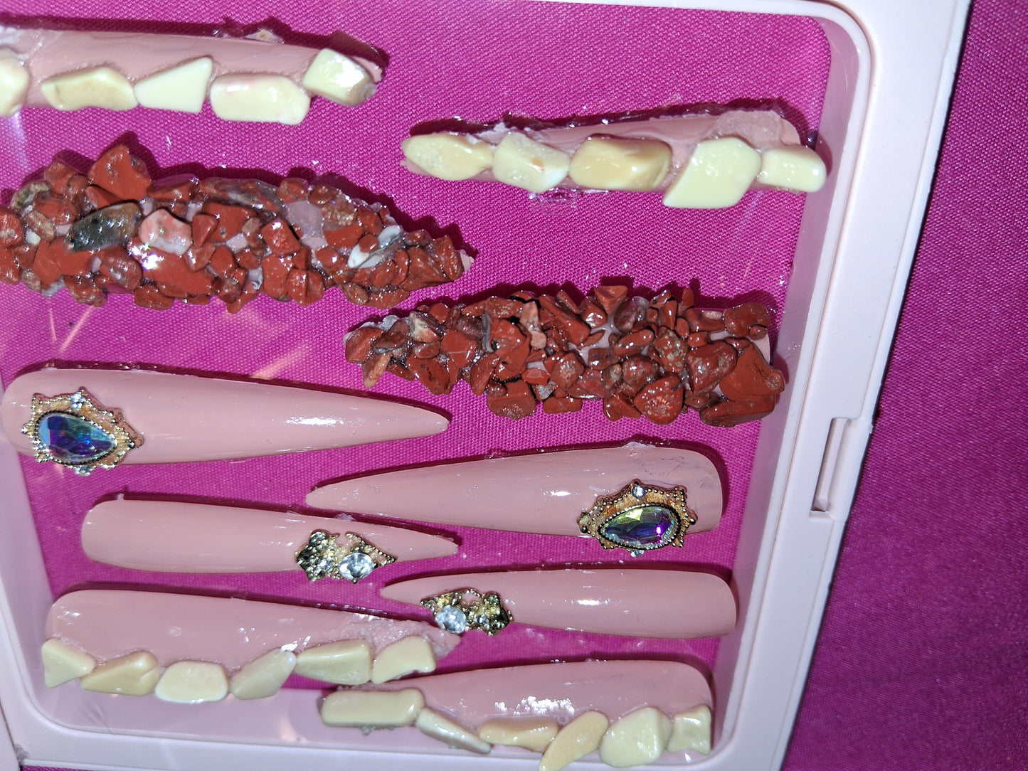 COCOMONEY NAILS CUSTOM 1 OF 1 GLUE ON PRESS ON COMES WITH FREE GIFTS #p36