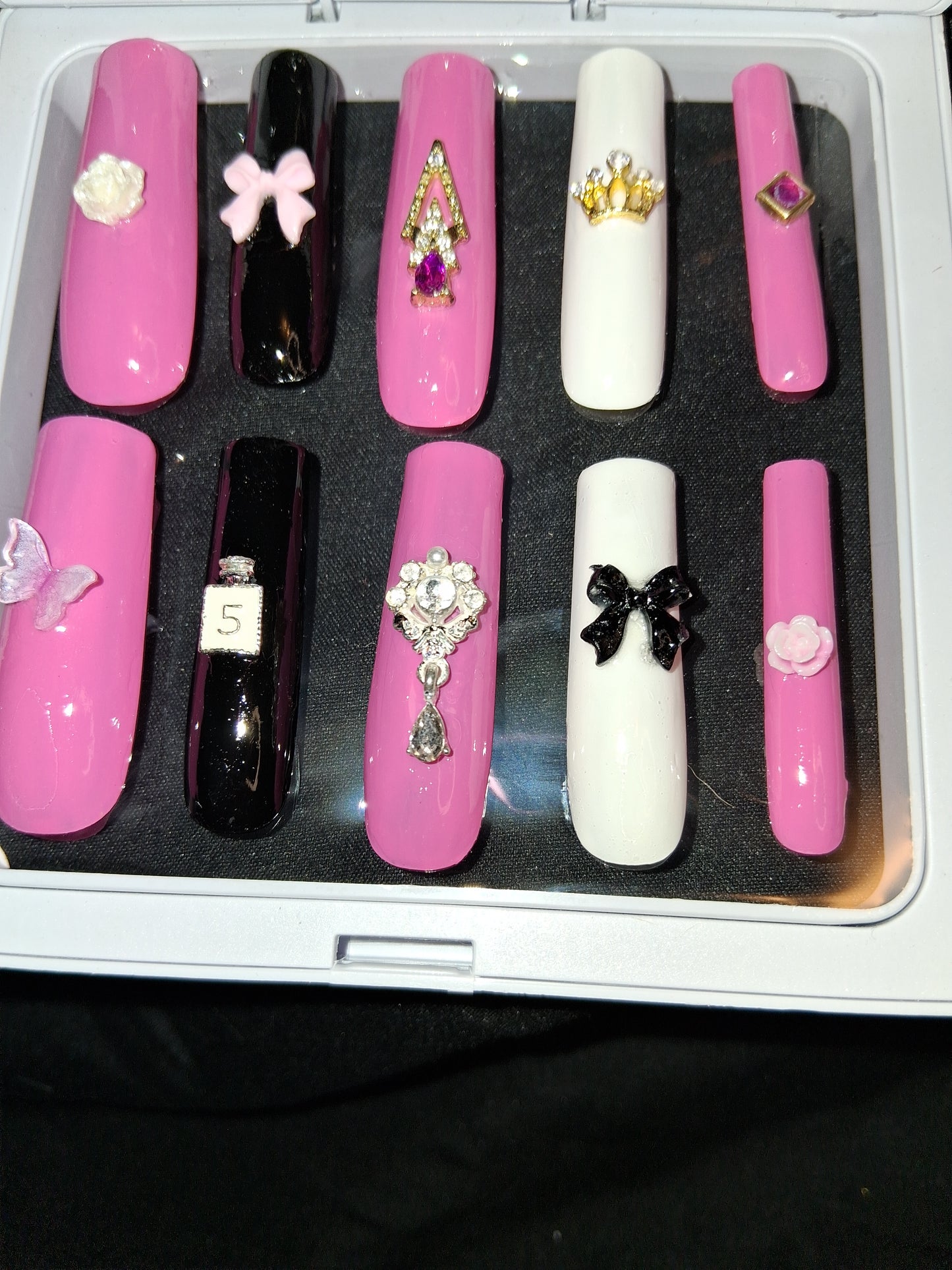 COCOMONEY NAILS CUSTOM 1 OF 1 GLUE ON PRESS ON COMES WITH FREE GIFTS #o89