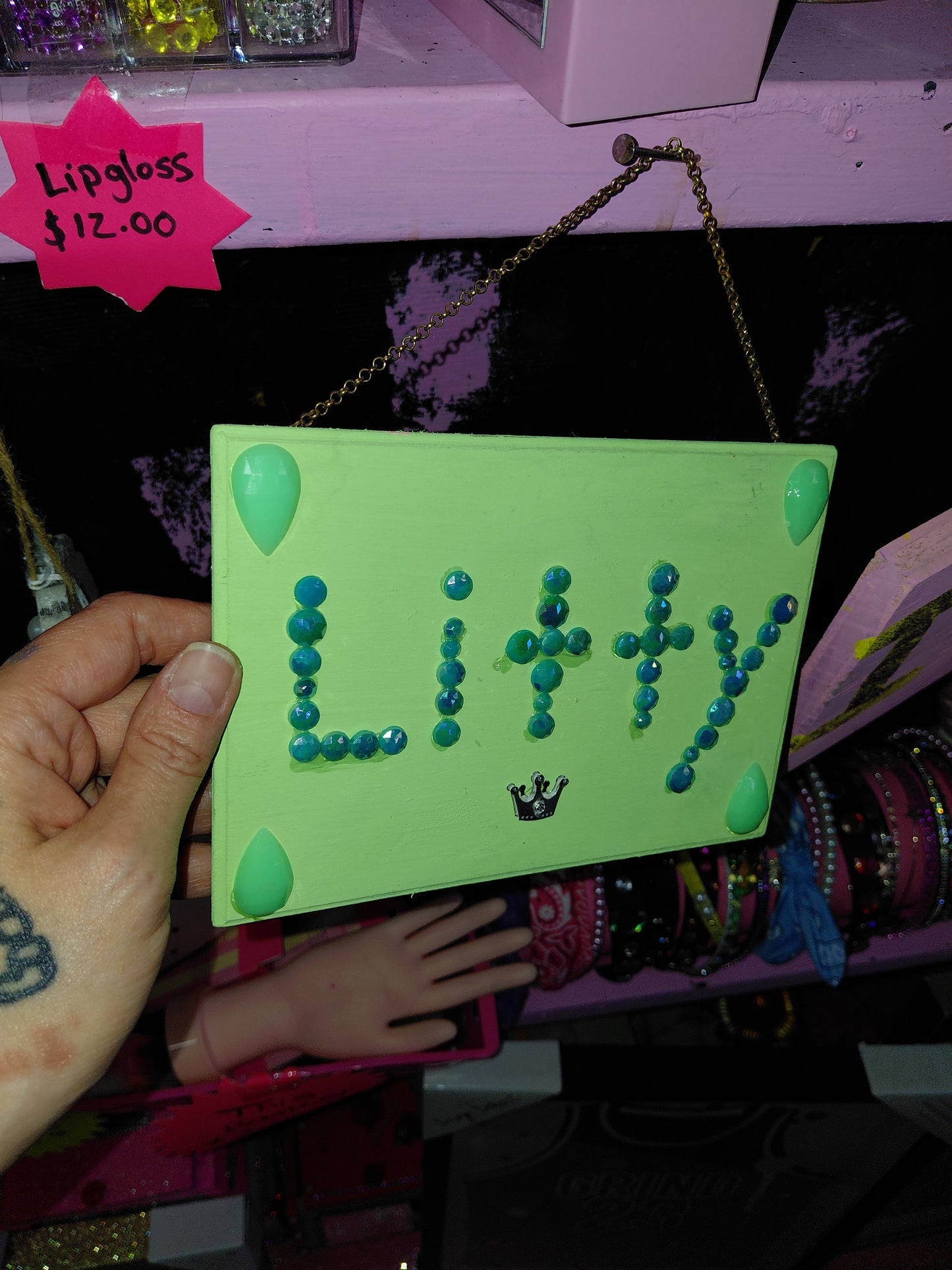 COCOMONEY ART Litty 1 OF 1 CUSTOM PIECE BY COCOMONEY painting on wood
