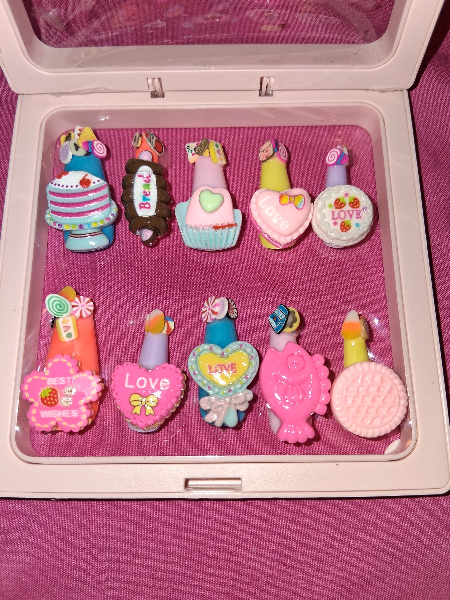 COCOMONEY NAILS CUSTOM 1 OF 1 GLUE ON PRESS ON COMES WITH FREE GIFTS #o76
