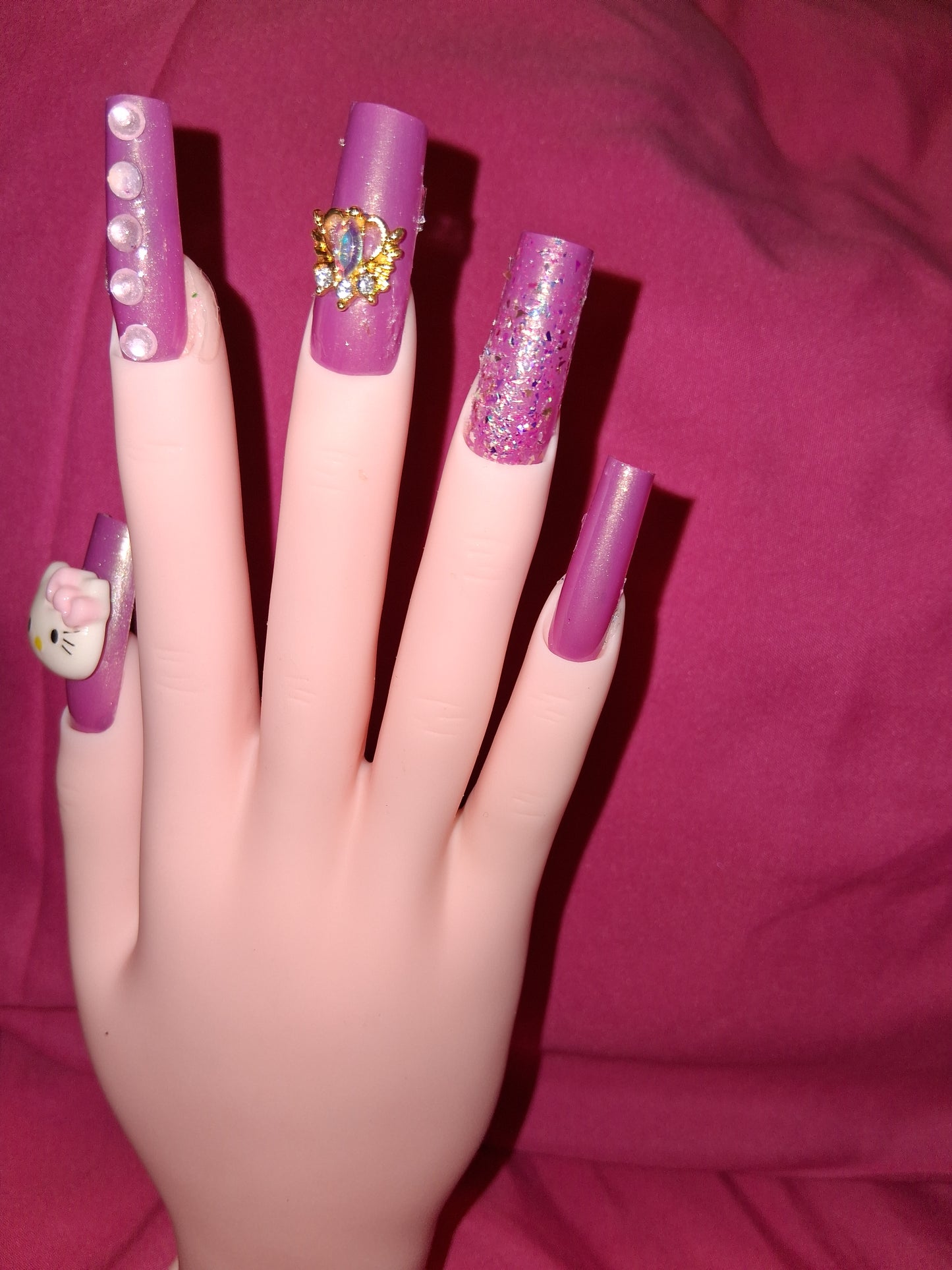 COCOMONEY NAILS CUSTOM 1 OF 1 GLUE ON PRESS ON COMES WITH FREE GIFTS #o69