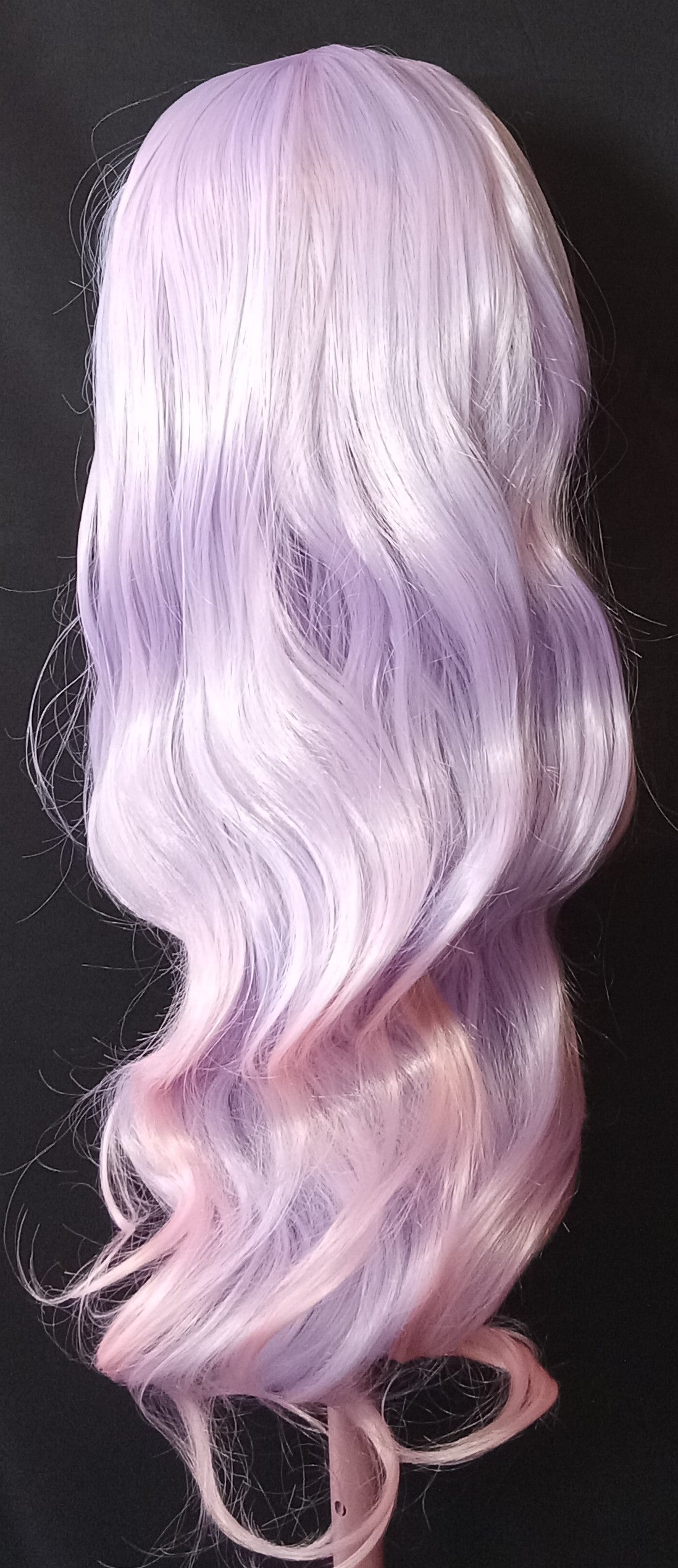 COCOMONEY WIG LONG WAVY STRAIGHT LIGHT BLUE PURPLE PINK