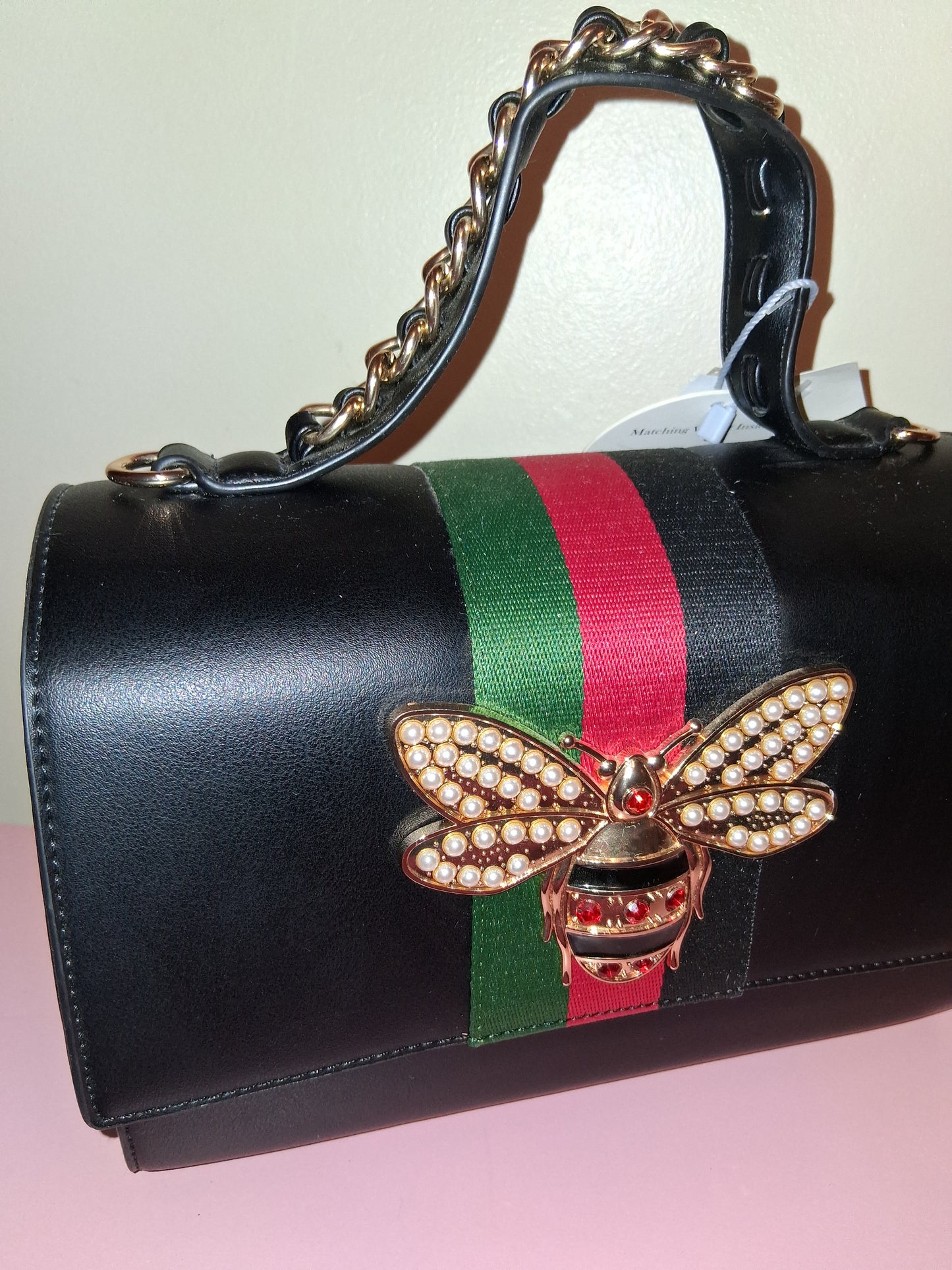 COCOMONEY HANDBAG BLACK WITH WALLET AND STRAP 10IN BY 8IN BY 5IN ONLY 2 of these pu