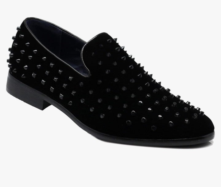 Velvet Rhinestone Designer Dress Loafers Slip On Shoes Classic Tuxedo Dress Shoes