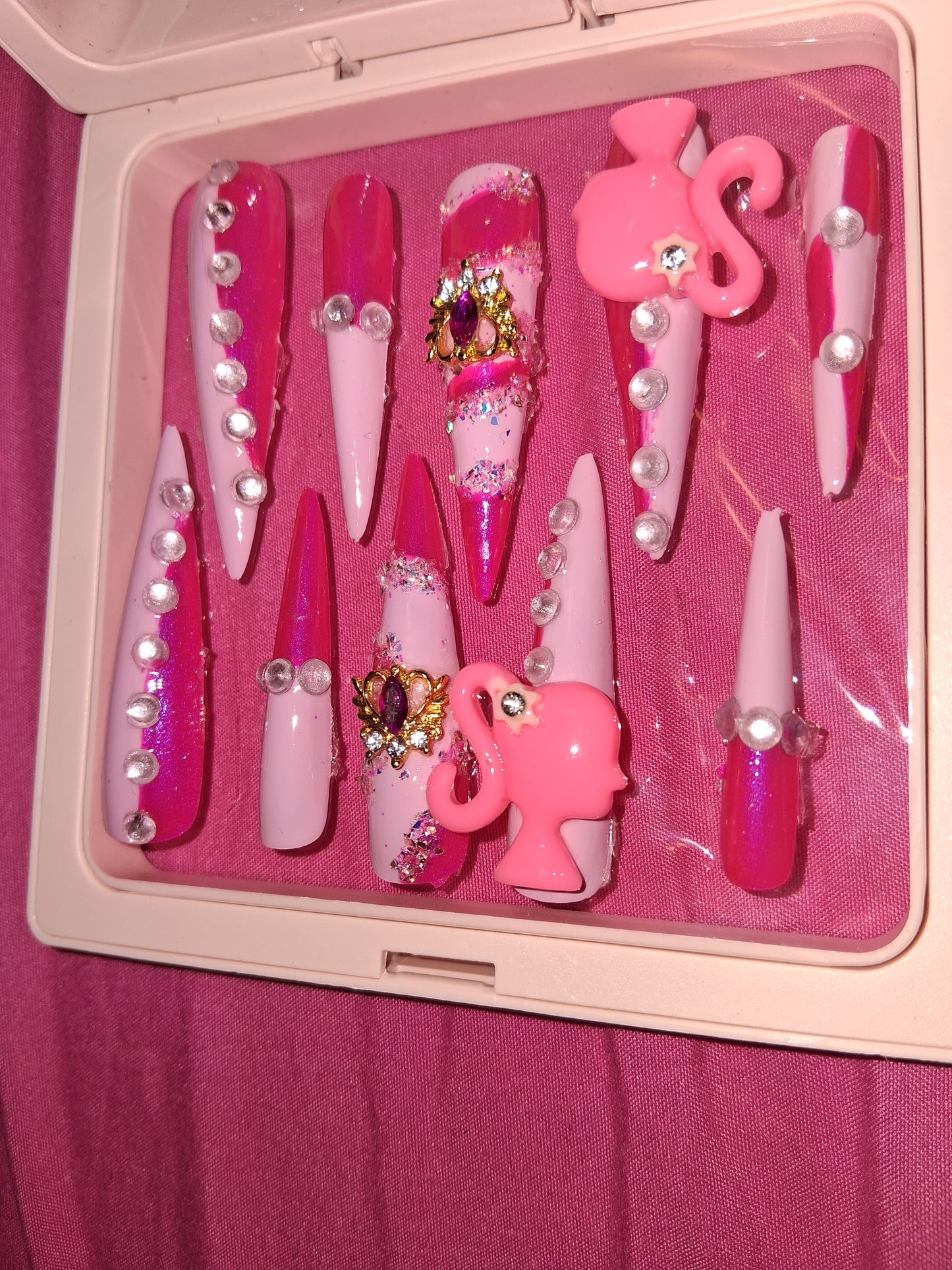COCOMONEY NAILS CUSTOM 1 OF 1 GLUE ON PRESS ON COMES WITH FREE GIFTS #o33