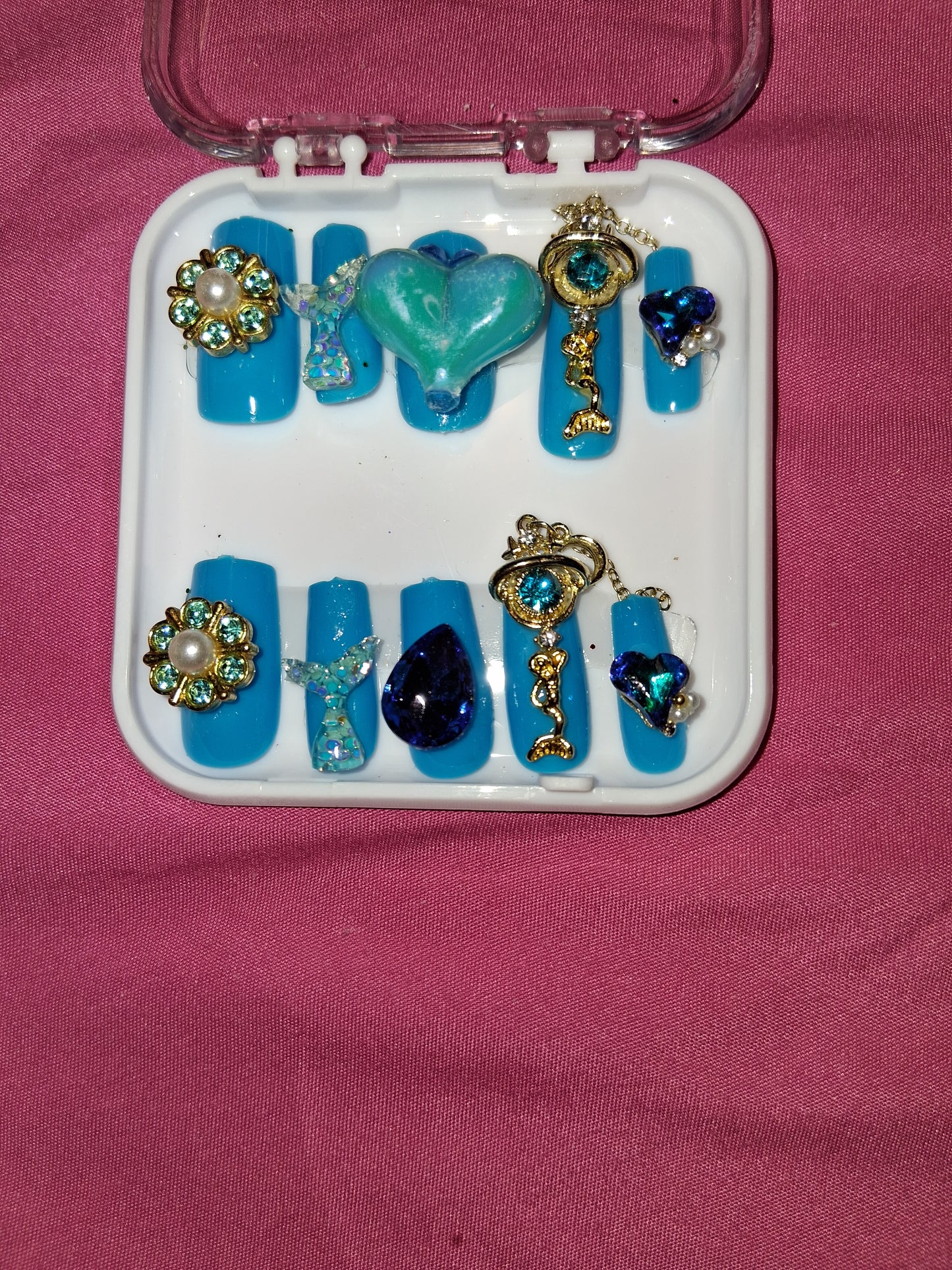 COCOMONEY NAILS CUSTOM 1 OF 1 GLUE ON PRESS ON COMES WITH FREE GIFTS #b95