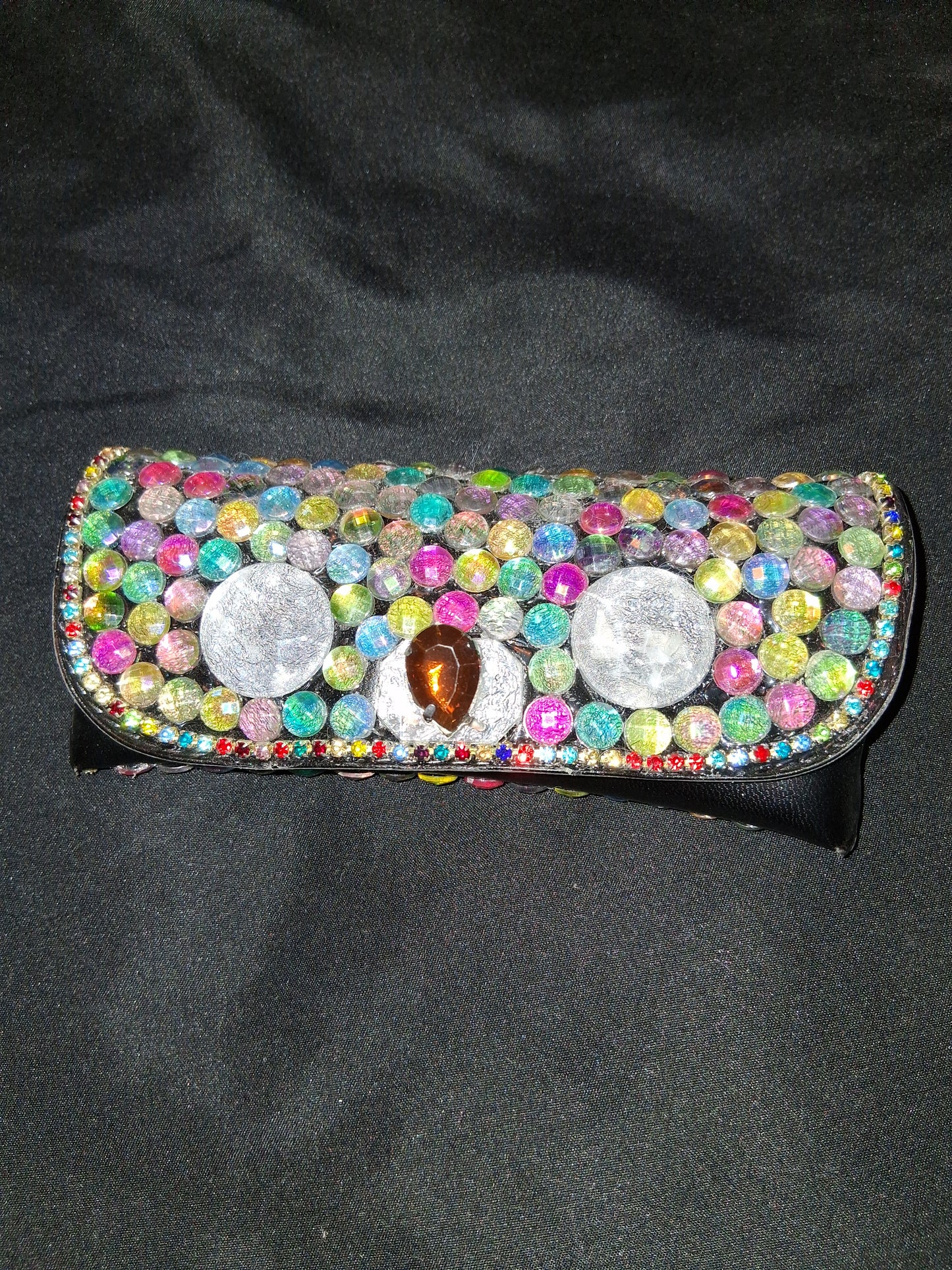 COCOMONEY Glasses Case Custom 1 OF A KIND PIECE GEMSTONES Velcro Closure