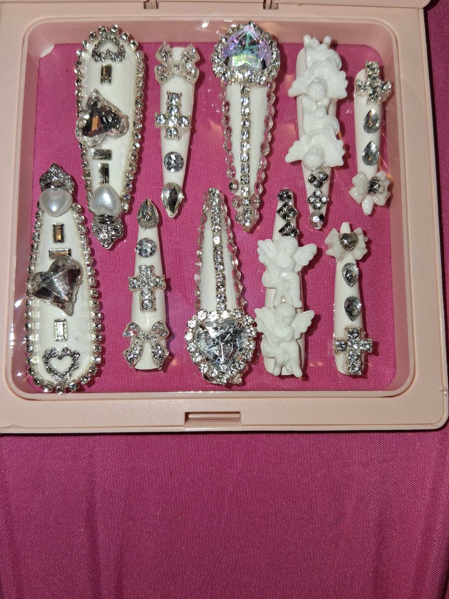 COCOMONEY NAILS CUSTOM 1 OF 1 GLUE ON PRESS ON COMES WITH FREE GIFTS #o42