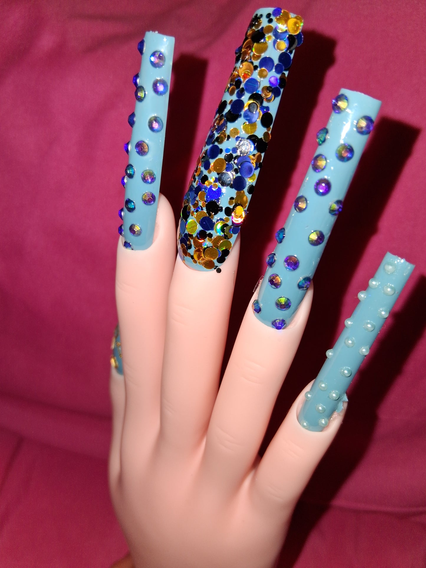COCOMONEY NAILS CUSTOM 1 OF 1 GLUE ON PRESS ON COMES WITH FREE GIFTS #o92
