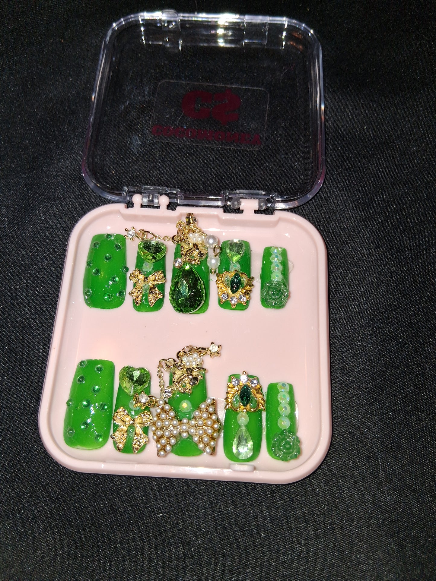 COCOMONEY NAILS CUSTOM 1 OF A KIND PIECES ACRYLIC COMES WITH FREE GIFTS