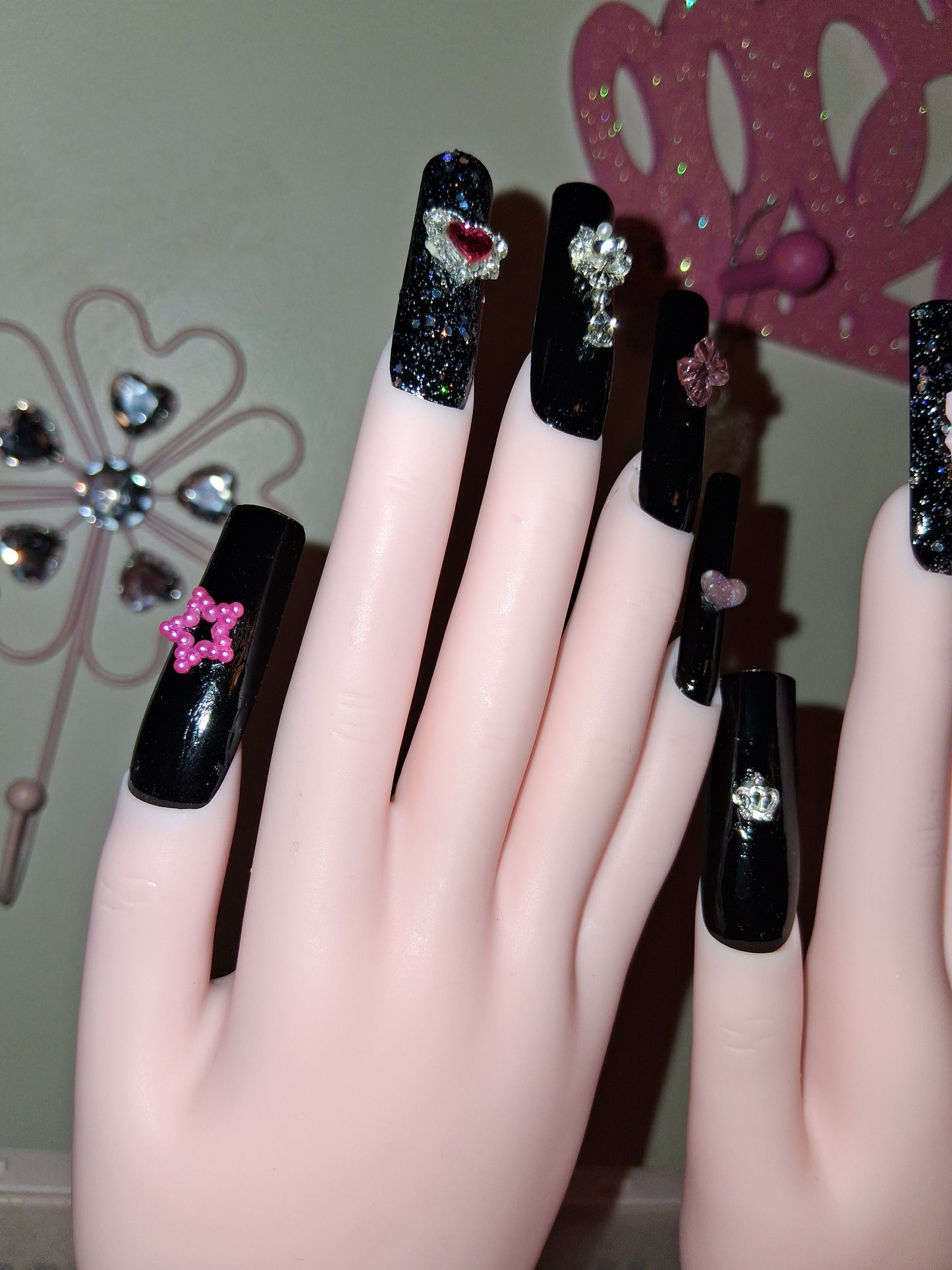 COCOMONEY NAILS CUSTOM 1 OF 1 GLUE ON PRESS ON COMES WITH FREE GIFTS #o55