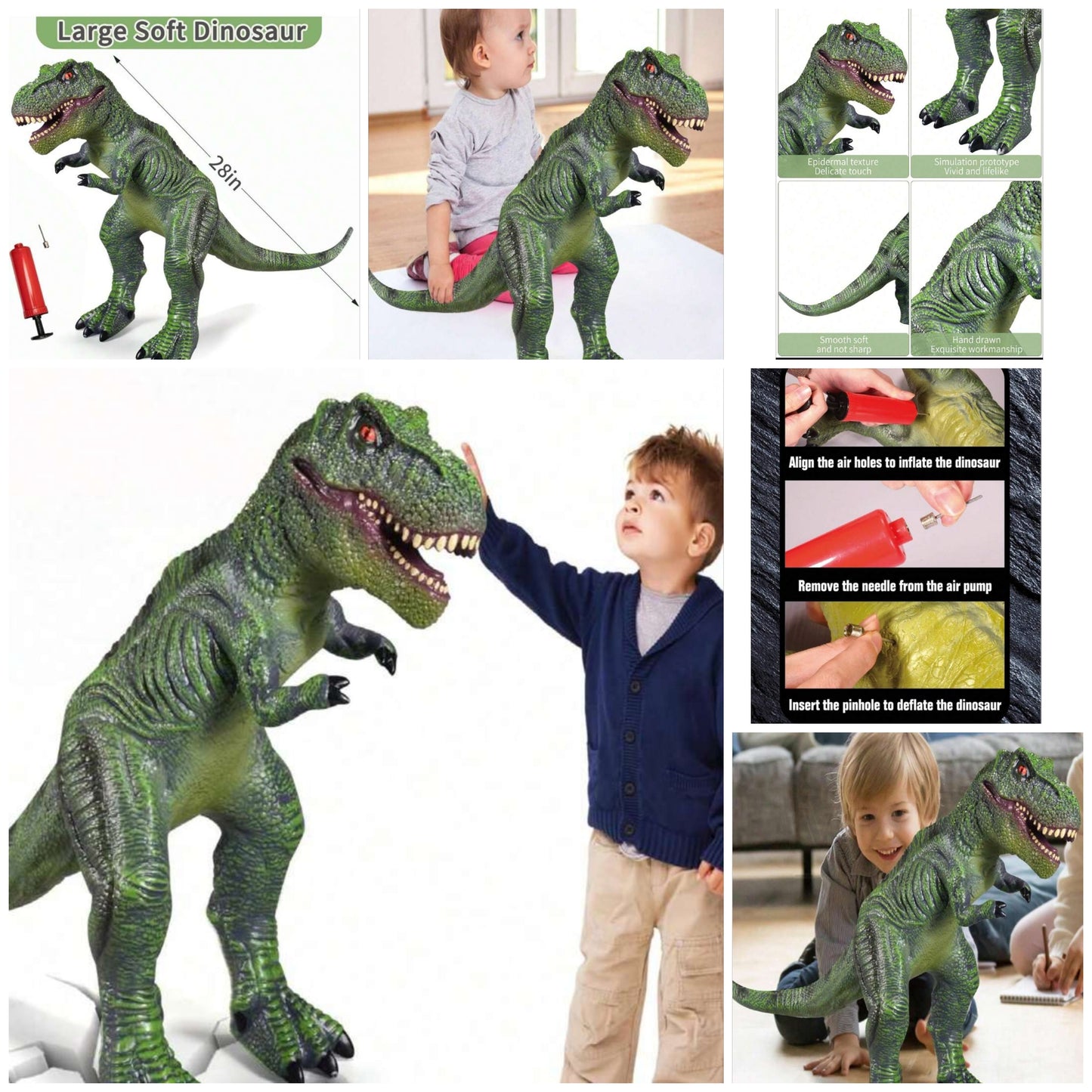 Large Soft Dinosaur Toys- 28" Jumbo Dinosaur Toys For Boys, Realistic Looking Dinosaur, Giant Dinosaur Toys For Kids 3and up Toddler Dinosaur Toy Gift
