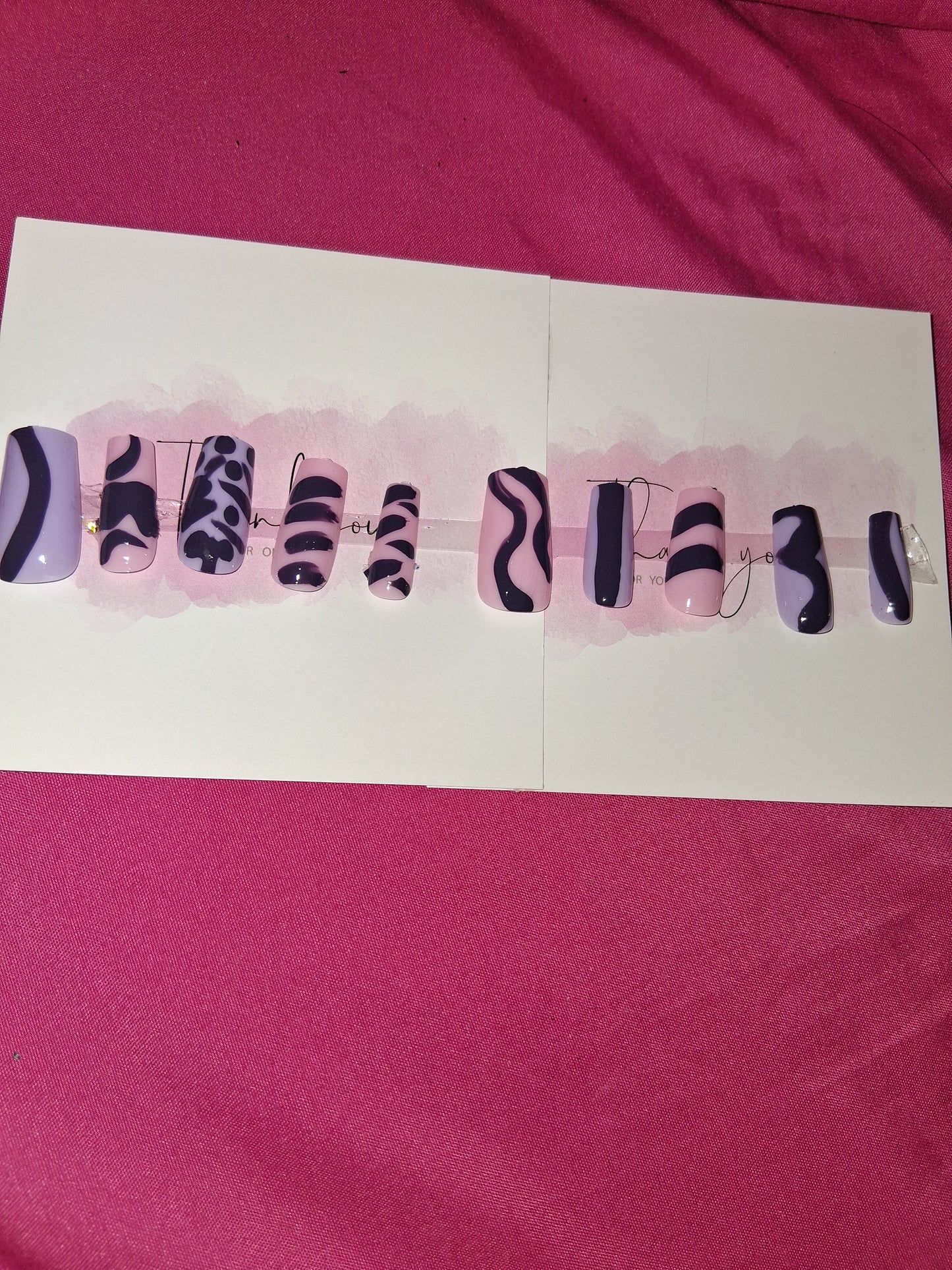 COCOMONEY NAILS CUSTOM 1 OF 1 GLUE ON PRESS ON COMES WITH FREE GIFTS #g14