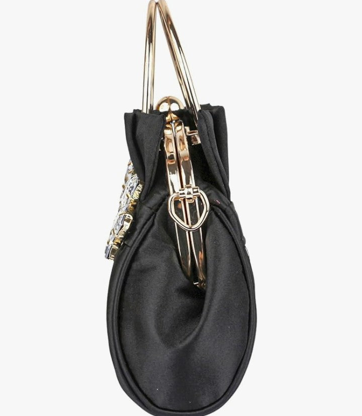 Rhinestone Satin Evening Bag, Small Tote Bag, Crossbody Bags for Wedding, Prom, Parties, Travel
