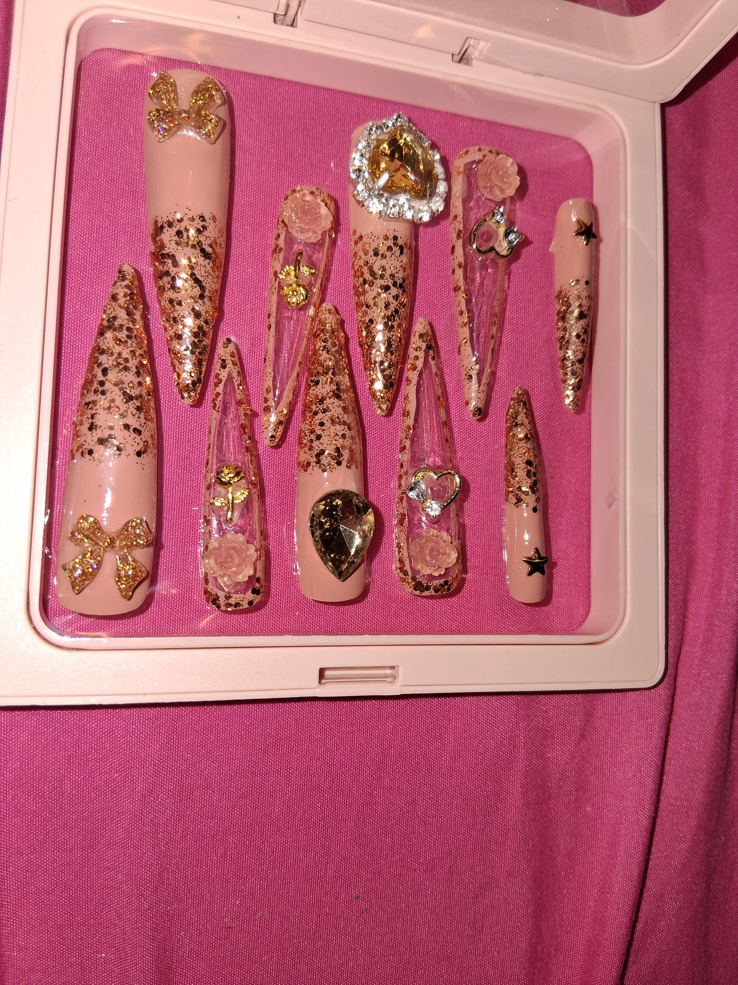 COCOMONEY NAILS CUSTOM 1 OF 1 GLUE ON PRESS ON COMES WITH FREE GIFTS #o2