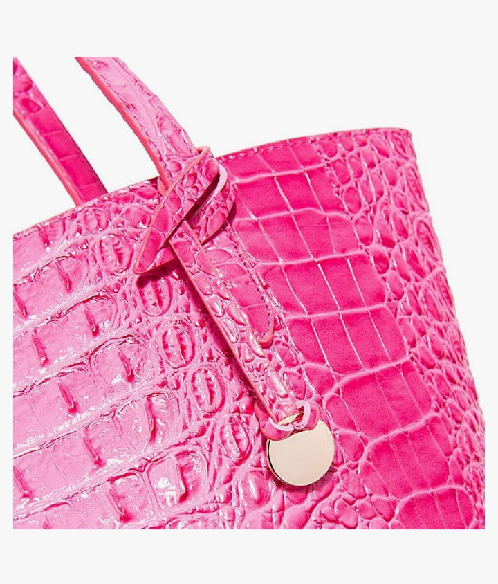 Leather Crocodile-Embossed Pattern With Women Handbags Large Tote Shoulder Bag Top Handle Satchel Hobo