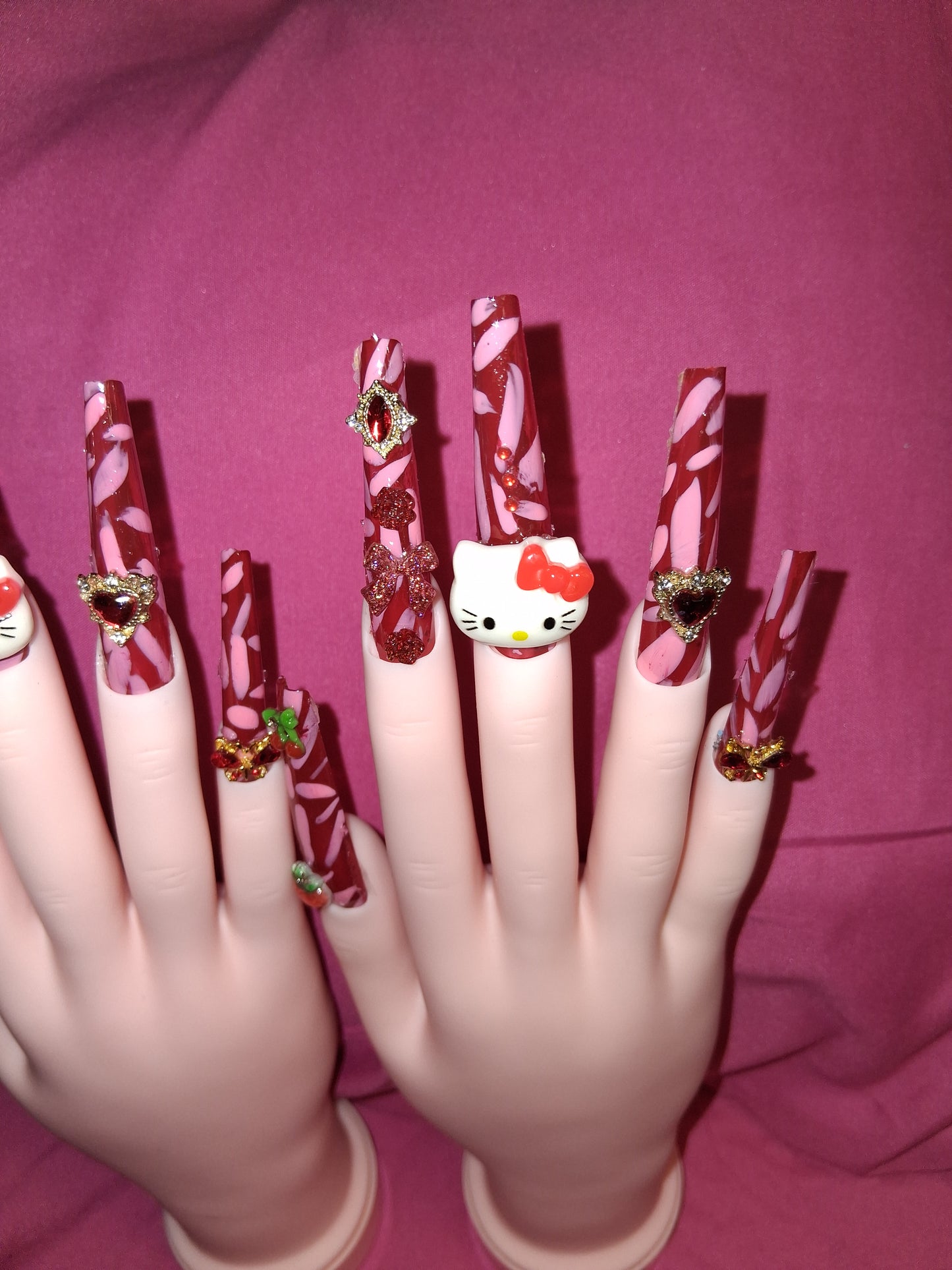 COCOMONEY NAILS CUSTOM 1 OF 1 GLUE ON PRESS ON COMES WITH FREE GIFTS #o24