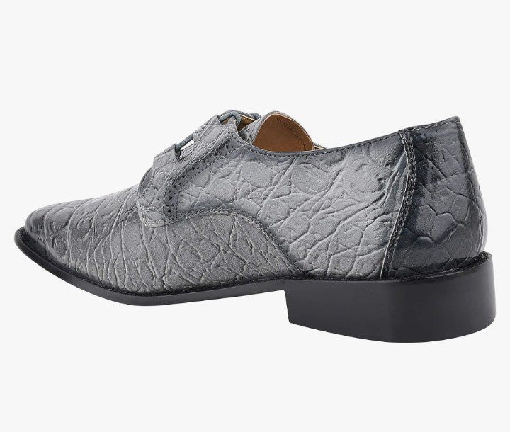 Mens Hornback Print Genuine Leather Lace Up Oxford Dress Shoes