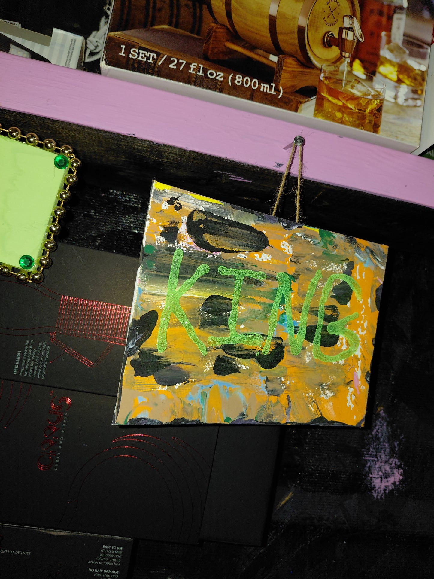 COCOMONEY ART Glow king 1 OF 1 CUSTOM PIECE BY COCOMONEY painting on canvas