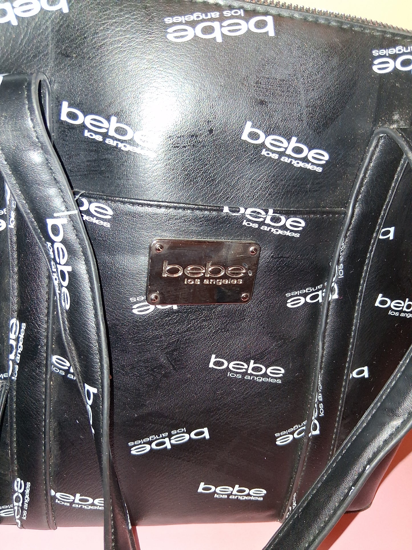 BEBE HANDBAG BLACK ONLY 1 17IN BY 11IN BY 5IN with mini wallet