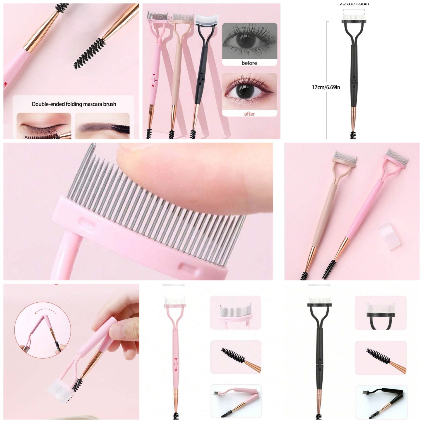 Lash Separator Comb, Ultrafine Steel Comb For Separating And Curling Eyelashes, Suitable For Travel And Daily Use, An Ideal Gift For Relatives, Friends And Girlfriend