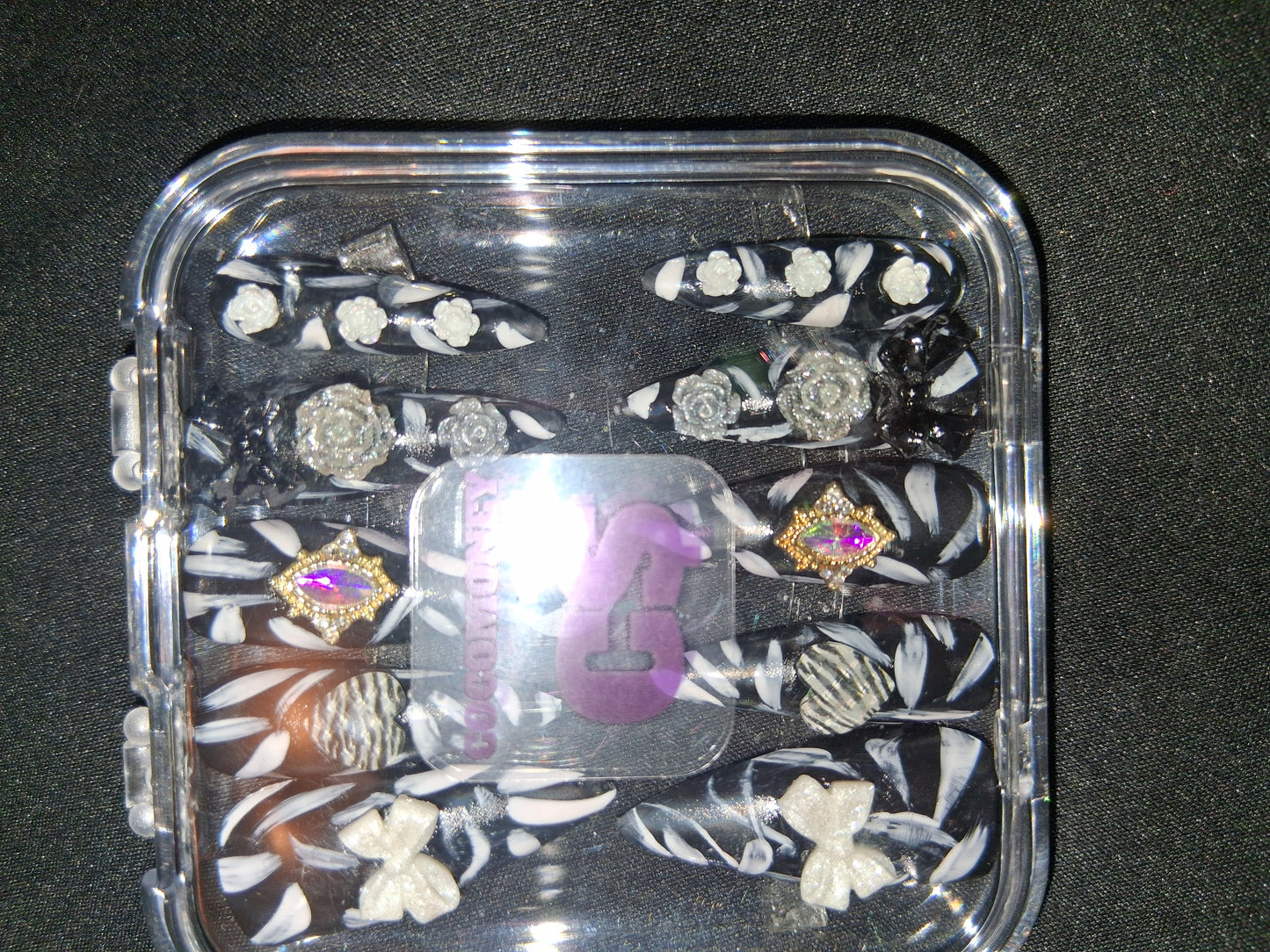 COCOMONEY NAILS CUSTOM ONE OF A KIND PIECES WITH NAIL BAG AND FREE GIFTS ACRYLIC