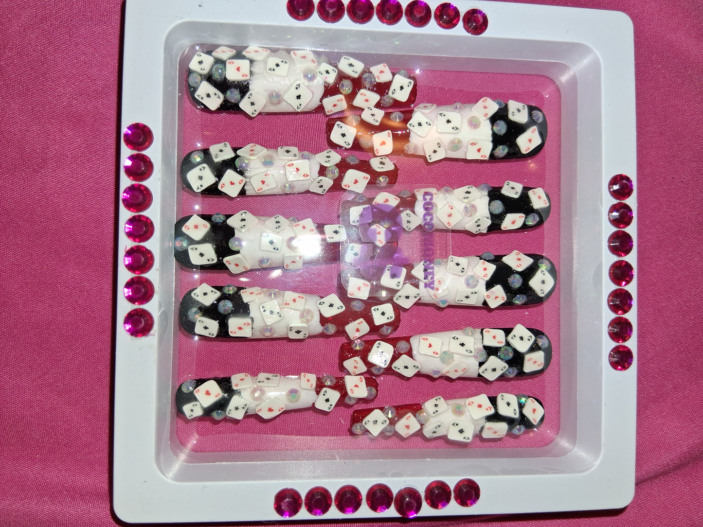 COCOMONEY NAILS CUSTOM 1 OF 1 GLUE ON PRESS ON COMES WITH FREE GIFTS #p23